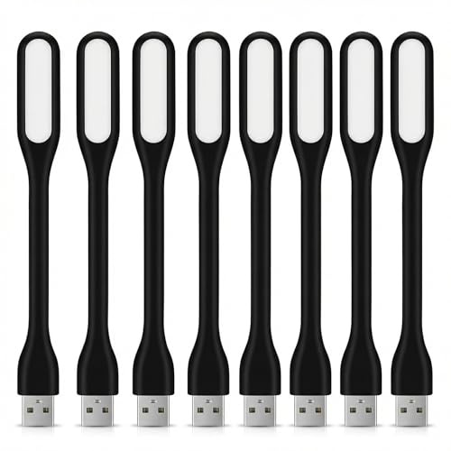 HoxzoDa 8 Pièces Lampe Usb, Mini Lampes Led Usb, Lampe De Lecture, Angle Réglable, Facile à Transporter, Ordinateur Portable Disponible
