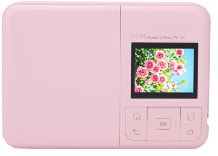 Plyisty 2x3 Zoll Fotodrucker, 600 DPI Wireless WiFi Bluetooth Inkjet-Technologie Tragbarer Farbdrucker für Smartphone