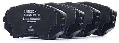 Bosch BP2053 - Brake Pads Car Front Axle - 1 Set of 4 Pads | Bosch Quality - Reduced Noise and Dust - ECE-R90 Certified - Copper-Free