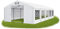 Das Company Partyzelt 5x10m wasserdicht weiß mit Bodenrahmen und Dachverstärkung Zelt Dachplane modular 580g/m² PVC hochwertig Gartenzelt Summer Plus MS/SD