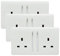 Trendi 2 Gang Artistic Modern Glossy 13 Amp Switched Tactile Plug Socket White (3 Pack)