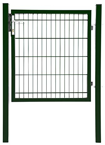 Gartentür Grün Anthrazit Gartentor Zauntür Metall Hoftür Gartenpforte Gartenzaun, Farbe:Grün, Höhe:1 x 1 m