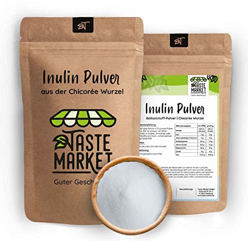 Polvo de inulina de 1 kg, de raíz de achicoria, selección de tamaños, alto contenido de fibra, vegano