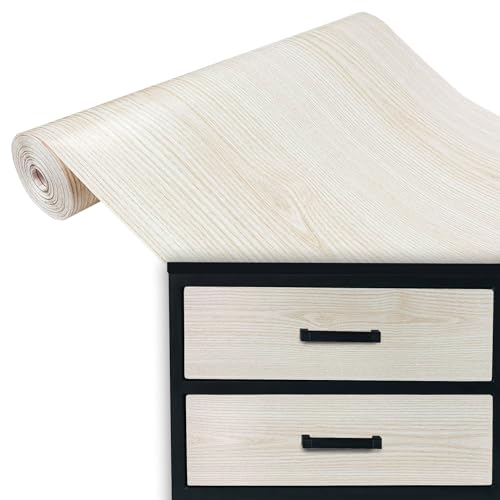 DecoMeister Vinilo Adhesivo Para Muebles Imitación de Madera de Fresno Blanco Papel Autoadhesivo Lámina Para Pared Cocina Puertas En Rollo Para Forrar Aspecto Madera 67,5 x 100 cm Por Metros