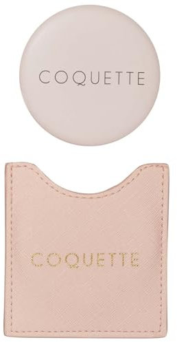 DRAEGER PARIS 1886 - Miroir de Poche Rond Coquette avec Étui Rose - Accessoire Maquillage Femme Portable - Cadeau Personnalisé Anniversaire et Toutes Occasions - 8,5 x 8 cm - Élégant et Pratique