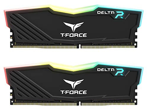 TEAMGROUP Team T-Force Delta RGB DDR4 Gaming Memory, 2 x 16 GB, 3200 MHz, 288 Pin DIMM, Black