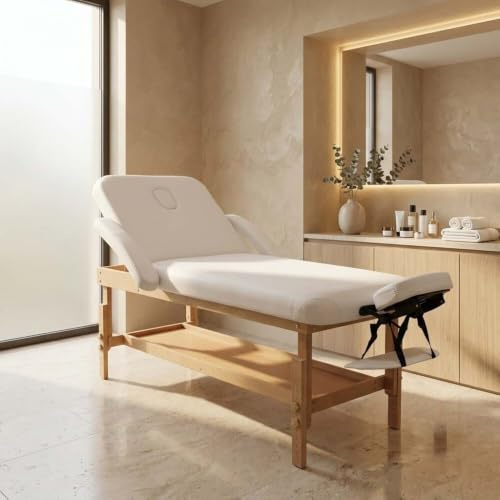 Mira Lettino da massaggio fisso con schienale per estetica e spa, modello Nuvola, lettini fissi regolabile in altezza, professionale estetista
