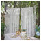 Primst Spitze Vorhang Voile Vorhang Küchen Gardine Weiß Blumen bestickte Spitze Gardinen mit Vorhang Raffhalter Voile Vorhänge für Wohnzimmer Schlafzimmer Hochzeit dekor(2er-Set) (2X H/B: 150/200 cm)
