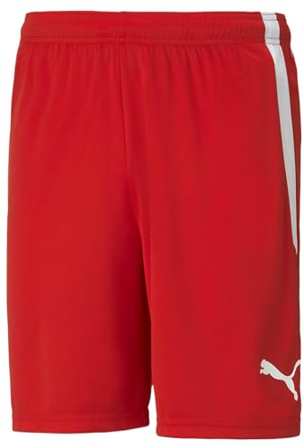 PUMA Men's TeamLIGA Shorts, RED White, Small