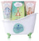 Accentra - Anti-Stress Bade- & Duschset mit Vanilleduft - Geschenk Set zur Entspannung für Frauen zum Geburtstag oder Weihnachten - 5-Teiliges Wellness Geschenk- & Pflegeset mit Mini Deko-Badewanne