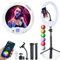 Weeylite 10,5 Zoll RGB LED Ringlicht mit Stativ & Handyhalter für Laptop Computer,APP-Steuerung/Akku/2500-8500K/0-360° Vollfarbe Tischringlicht für Videokonferenz,Selfie,Live-Stream,Makeup,Fotografie