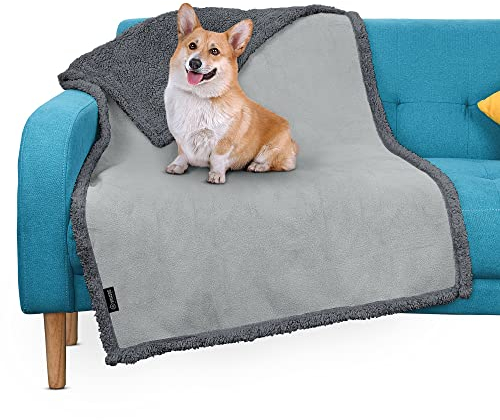 Pawsse Coperta per Cani Impermeabile, Tappetino per Cani Lavabile, Peluche Sherpa Morbida Coperta per Divano per Cani Cuccioli Gatti, 125x75 cm