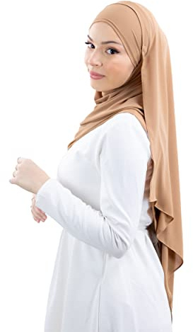 Lamis Hijab Hijab Damen Camel Crêpe de Luxe