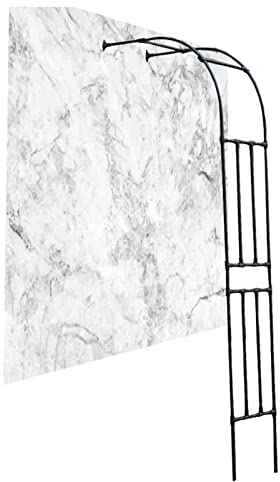 Rosenbogen aus Metall 60cm 120cm 150cm 180cm 220cm Breit, Torbogen Rankhilfe für Kletterpflanzen und Rosen Gartenbogen Rankgitter Witterungsbeständig Halbbogen Rankenbogen, Wandmontage, Schwarz/Weiß