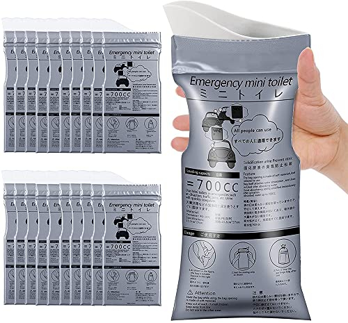 20 Pack Emergency Urinal Bag Camping Pee Bags Road Trip Essentials for Adults Vomit Bags Disposable Pee Bags Traffic Jam Emergency Portable for Men Women Kids Children Patient