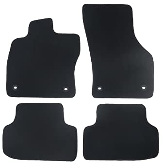 Alpha-Tex Fußmatten-Set für VW Polo, Typ 9A, 9N (Baujahr 2001-2009), Hit schwarz | 4-TLG | Umrandung grau | BF 4X Drehverschluss