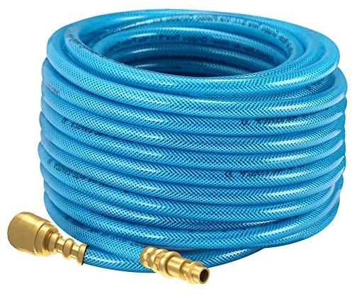Druckluftschlauch 20 Meter Schnellkupplung Kompressor Druckschlauch 15 bar Kupplung 1/4 Zoll verstärkt Flexibler Anschluss leicht vibrations- und korrosionsbeständig Länge (20 m)