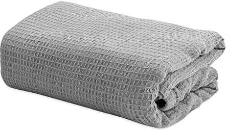 Totsy Baby Tagesdecke Grau Bettüberwurf - Couch überwurf Bedspread Decke Quilt Bettüberwurfdecke 150x200 cm Baumwolle mit Waffelpique