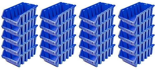 PROREGAL SuperSparSet 20x Sichtlagerbox 5 | HxBxT 18,7x33,3x50cm | Blau | Sichtlagerbehälter Sichtlagerkasten Sichtlagerkastensortiment Sortierbehälter Stapelbehälter