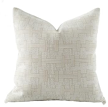 Croker Horse Emma Kissenbezug, 45,7 x 45,7 cm, Beige, Birke, Streifenmuster, Luxus-Couch-Kissen für Wohnzimmer, Schlafzimmer