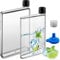 SDwfxd 2 pcs gourde plate bouteille, 420/750 ml transparente A5 gourde verre, bouteille d'eau plate pour le sport, le camping, la gy