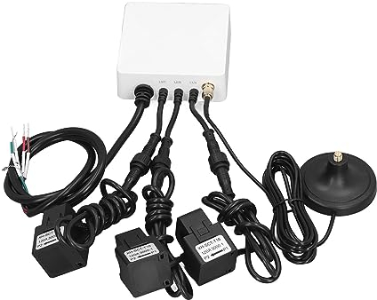 WiFi 3 Phase 4 Wire Clamp Meter, Real Time Smart Home Energy Monitor für ZigBee, Energiemessgerät mit 3 300A Circuit Level Sensor, für Spannung, Strom, Leistungsfaktor