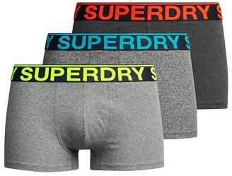 Superdry Herren Trunk Triple Pack Boxershorts, Krst Blk Mg GRT/NOOS Gry MRL/Rvn Blk MRL,