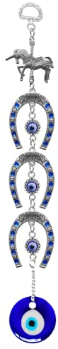 Peili Colgante de pared azul de mal de ojo, decoración en forma de herradura, amuleto turco de mal de ojo nazar, decoración de habitación para protección del hogar (forma de herradura)