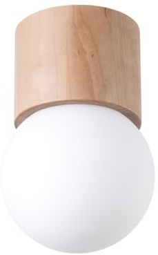 SOLLUX lighting BOOMO 8 Elegante Deckenleuchte aus Naturholz - Deckenleuchten Lampe für Innen - Deckenleuchte Wohnzimmer – Glühbirne nicht enthalten – G9-Fassung – 12x12x19cm