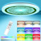 MILFECH 24W LED Deckenleuchte Dimmbar mit Fernbedienung, LED Deckenlampe Flach 6 RGB Farbwechsel 3200LM IP54 Rund für Schlafzimmer Kinderzimmer Küche Wohnzimmer, 3000K-6000K Rund Spiegel Muster (Gold)