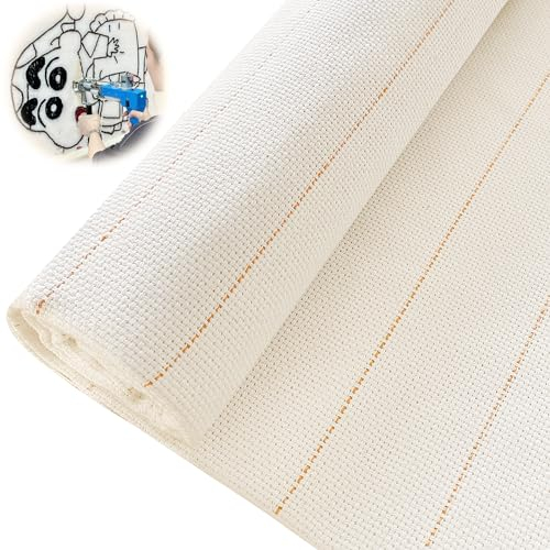 Tufting-Tuch Punch Needle Stoff 150×200CM TeppichrüCken-Stoff Mit Markierten Gelben Linien, Mönchstuch für Teppich-Tufting-Pistole, Stanznadel