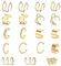 Lucktao 19 Stück Ear Cuff Set für Damen Gold ohrclips ohne löcher,fake helix ear cuff,ohrschmuck ohne ohrlöcher,Non Piercing Helix Knorpel Wrap ear cuffs,fake piercing Ohrringe Ohrklemme