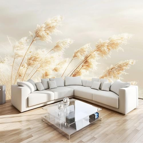 Fototapete Kinderzimmer 200 x 140cm Herbstgelbes Schilf Fototapete Wandbild Vlies Tapeten 3D Effekt Schlafzimmer Wandbild TV Hintergrund Moderne Dekoration