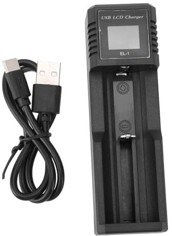 USB-Lithium-Akku-Ladegerät für 10440 14500 16340 17500 17650 18500 20700 25500 3,7 V Li-Ion AA AAA C-Akku mit LCD-Display, Überladeschutz