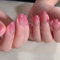 Ombre French False Nails Medium Coffin, SXVME French Press on Nails Short Medium, Gradient Bright Pink Fake Nails Short, Natural Ombre Pink Nails Press on, Acrylic Stick on Nails for Women Daily Wear