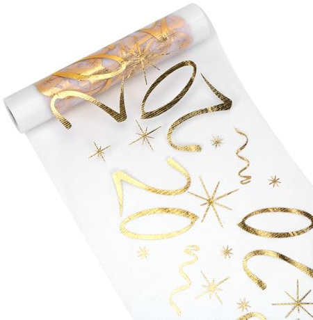 Tischläufer 20 Geburtstag, Tischdeko Geburtstag 28 cm x 10 m, Tischläufer Gold Rolle, Deko 20. Geburtstag Frau Mann, Tischdecke Tischband für Geburtstag Jahrestag Feier Party