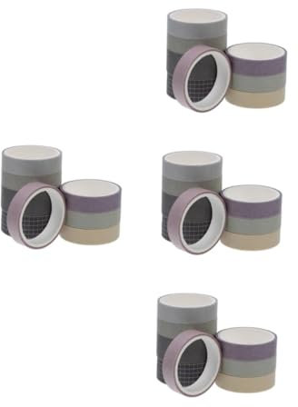 SHINEOFI 4sets Solid Color Pocket Tape Clear Tape Scrapbook Tape Decorative Tape Dispenser Vinyl Washy Tape Decorative Masking Tape Craft Supplies Decorative Tape Glue Sticks Paper 8rolls*4