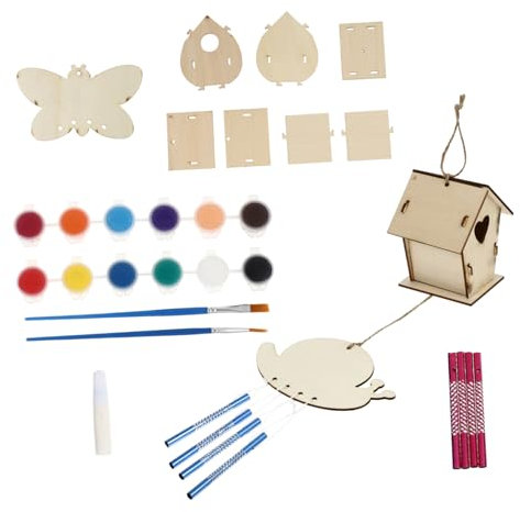 Artibetter Holz Vogelhaus Zum Bemalen Und Selberbauen DIY Vogelhaus Aus Holz Nistkasten Für Garten Zum Aufhängen Für Junge Mädchen