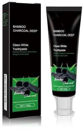 KLYso Bamboo Charcoal Deep Cleaning Teeth Whitening Toothpaste - Remove Stains, Eliminate Bad Breath, Gentle Oral Care For Natural Whiteness(2PCS)