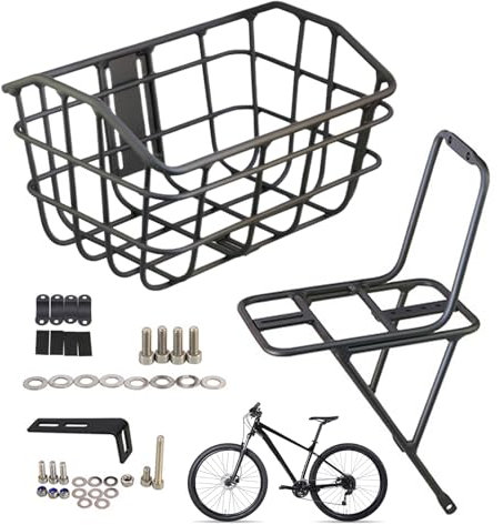 yakermur Metallkorb für Fahrräder, Fahrradträger Einfache Montage Gepäckkorb, Stabiler Fahrrad Stauraum Für Picknick Schule Einkauf Pendeln