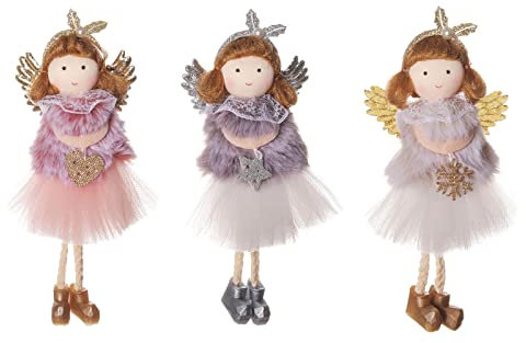 Colgante de Navidad para muñeca, 3 piezas, con diadema, colgante para colgar en el árbol, para fiesta en casa, puerta delantera, pared, ventana, muñeca colgante D