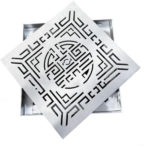 Fauhapyway Rejilla de drenaje cuadrada de acero inoxidable antideslizante para interiores y exteriores, 200 x 200 mm, 300 x 300 mm (200 x 200 x 20 x 2 mm)