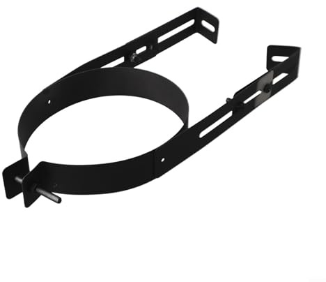 Gdfnmogo Edelstahl-Schornsteinrohr-Halterung, Wandhalterung, für 150 mm Durchmesser, Rauchschutzfolie, hitzebeständig, verstellbarer Abstand, schwarze Metall-Rohrschelle