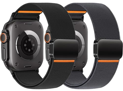 Magnetica Deportivo Correas para Correa Apple Watch 40mm 38mm 41mm 42mm 44mm 45mm 46mm Mujer Hombre,Elasticos Nylon Respirable Bracelet iwatch para Apple Watch Series 10 9 8 7 6 5 4 3 SE Ultra/2 49mm
