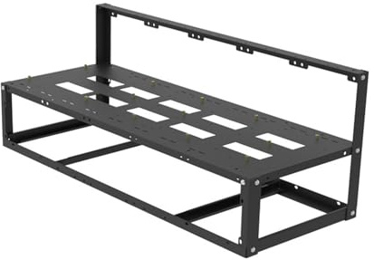 Open-Air-GPU-Rig-Rahmen – Stahl-Bergbau-Gehäuse-Rack, Motherboard-Montagestruktur | Hochleistungs-Kryptowährungs-Setup-Getriebe, effizientes, belüftetes Design für bessere Luftzirkulation