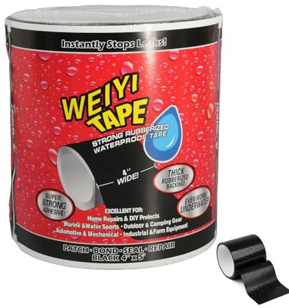 Gorilla Waterproof Patch & Seal Tape Black 10m*10cm - Strong Waterproof Sealing Tape for Outdoor Use, Leaks, Tent Repairs, Cracks & Holes - UV Resistant, Flexible and Durable Waterproof Tape