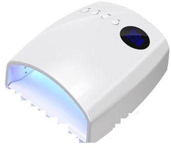 UV Nail Lamp, 45 LEDs 4 Timers Modes 168W UV Lamp for Nails Gel Polish Nail Dryer Pedicure Manicure Light Cordless LCD Nail Lamp(Bianco)