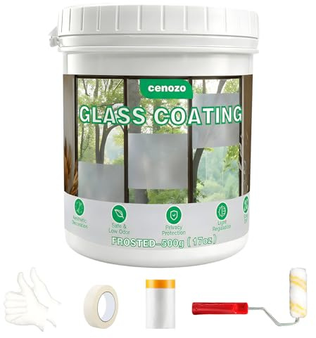 500G Liquida Pellicola Privacy Finestre,Vernice per la Privacy delle Finestre,Impermeabile e Resistente ai Raggi UV,Spray per Vetro Smerigliato per Bagno,Cucina,Stanza,Porta di Vetro(con strumenti)