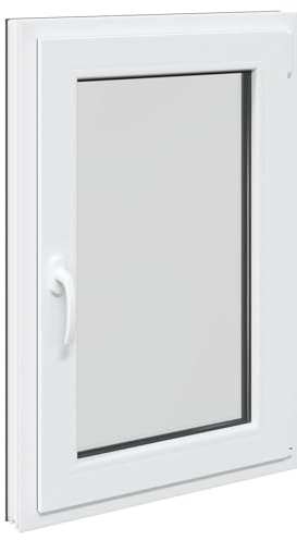Kellerfenster RISOR Anthrazit 60 x 80 cm PVC und Glas, Modernes Untergeschossfenster Design, Langlebige PVC-Glas-Konstruktion, Energieeffizient, Wärmedämmung, Schallisolierung, Drehbare Funktion
