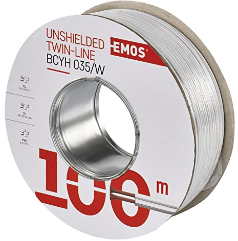 Emos ungeschirmte zweidr Athle itung 2 x 0,35 mm, Color Blanco, 100 Pieza, s8231